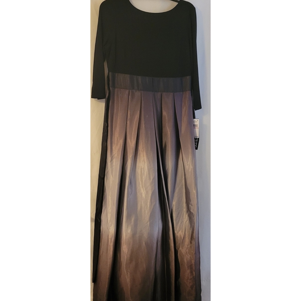 Elegant Black and Purple Ombre Gown